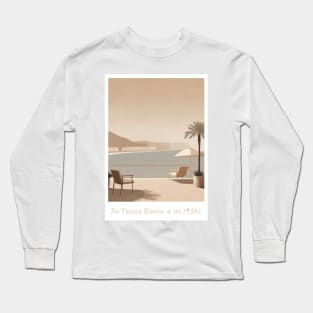 Minimal Retro Vintage French Riviera Getaway Long Sleeve T-Shirt